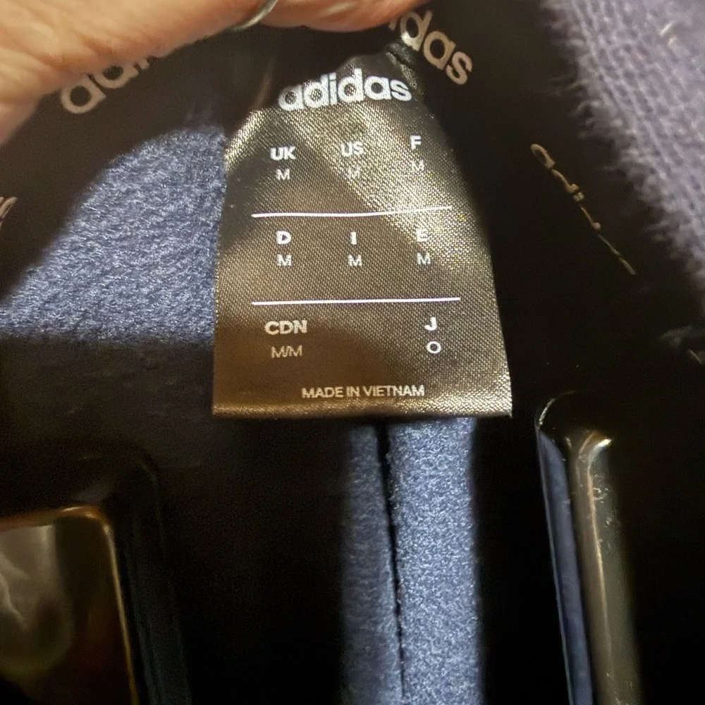 Adidas Men's Dark‎ Blue Hoodie with White Accents